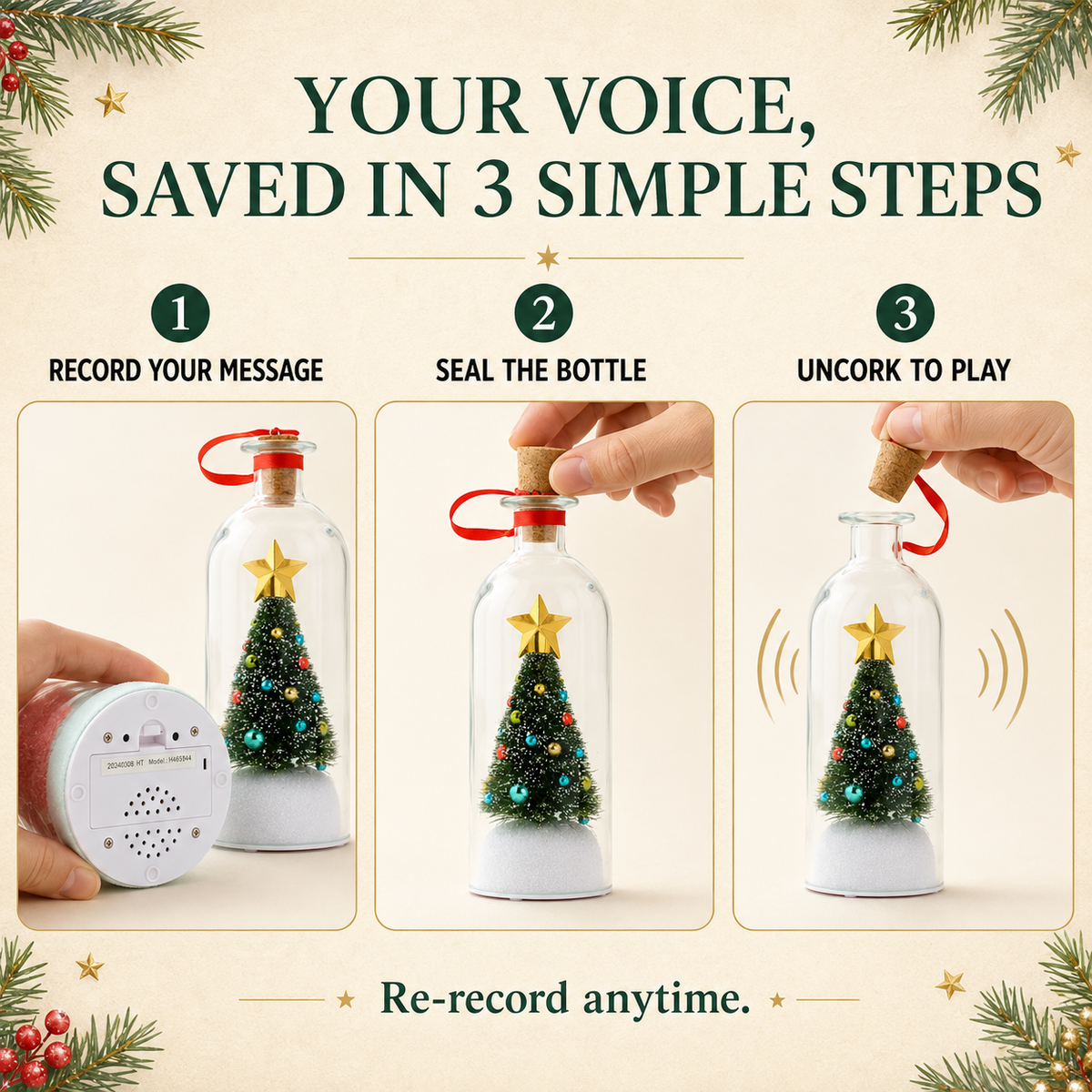 TopSpire™ Record-a-Message Christmas Tree
