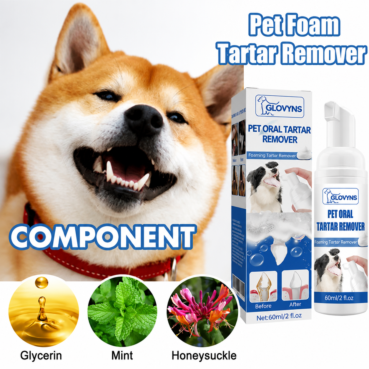 🐶Pet Tartar Remover Foam – Fresh Breath & Healthy Teeth, No Brushing Needed!🦷
