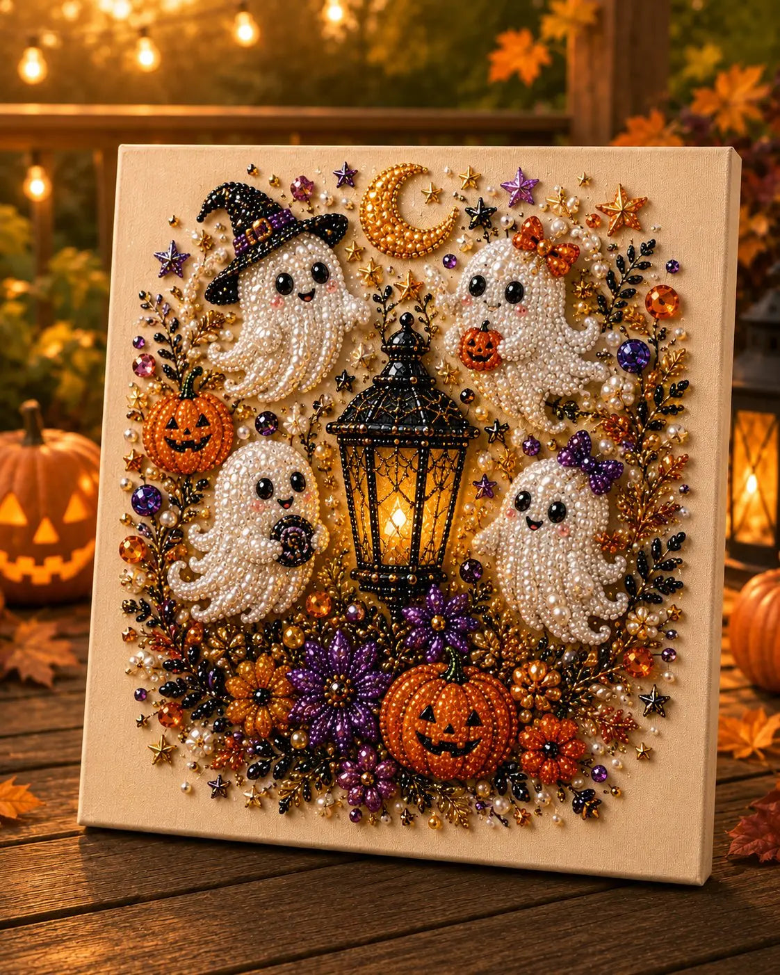 💥 Last Day 57% OFF – 👻✨ Halloween Pearl Art DIY Kit – Turn Tiny Pearls into Spooky-Cute Magic