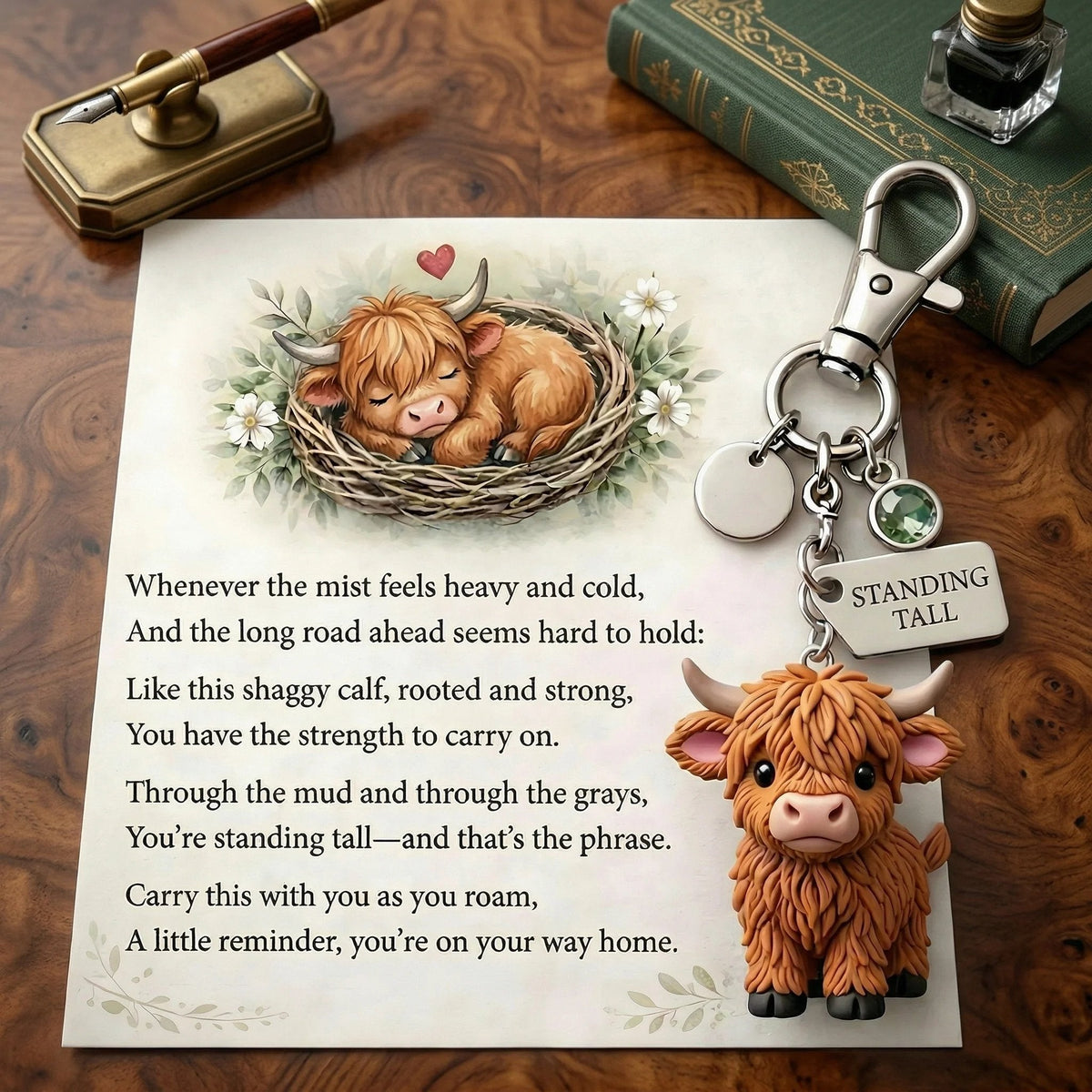 🐮A Little Highland Cows For You Keychain: Your Daily Reminder of Quiet Strength