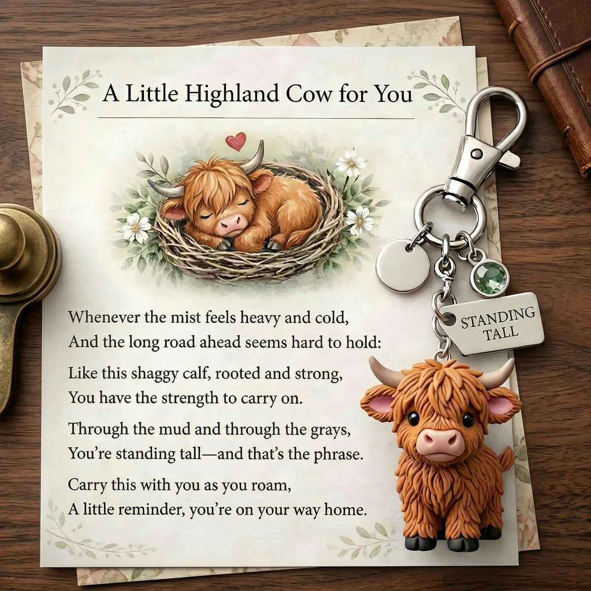 🐮A Little Highland Cows For You Keychain: Your Daily Reminder of Quiet Strength