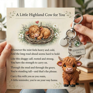 🐮A Little Highland Cows For You Keychain: Your Daily Reminder of Quiet Strength