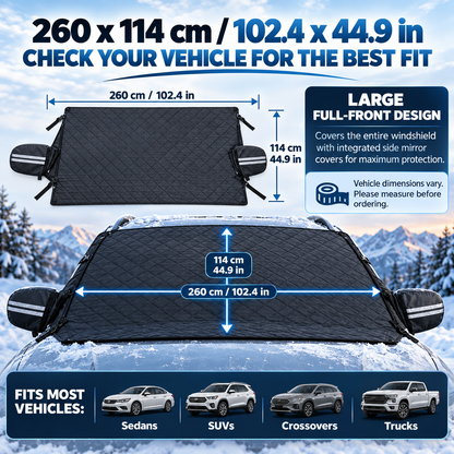 🔥 40% OFF — 💞54K+ SOLD!🔥All-Season Windshield Snow Cover with Mirror Protection❄️