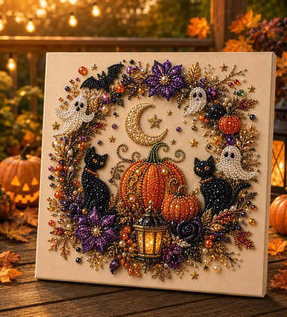 💥 Last Day 57% OFF – 👻✨ Halloween Pearl Art DIY Kit – Turn Tiny Pearls into Spooky-Cute Magic