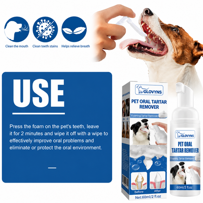 🐶Pet Tartar Remover Foam – Fresh Breath & Healthy Teeth, No Brushing Needed!🦷