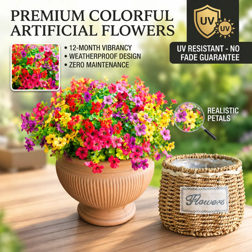 💐🌸Last Day Sale 49% OFF💐 UV Resistant Colorful Artificial Flower(With a flower basket)