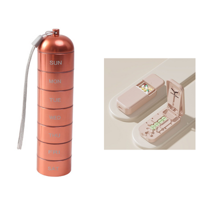 7-Day Waterproof Portable Aluminum Pill Organizer