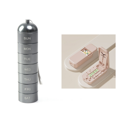 7-Day Waterproof Portable Aluminum Pill Organizer
