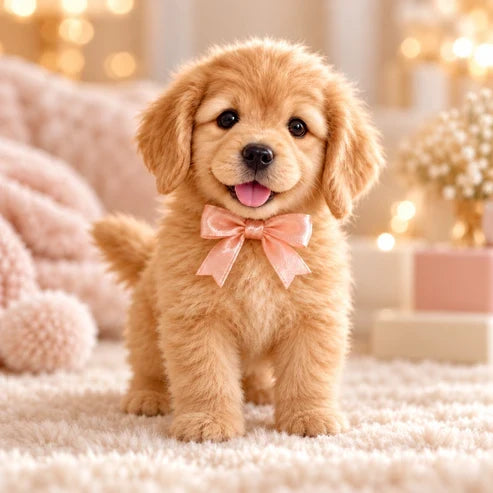 🎄 49% OFF – Golden Buddy™ Realistic  Golden Retriever Puppy