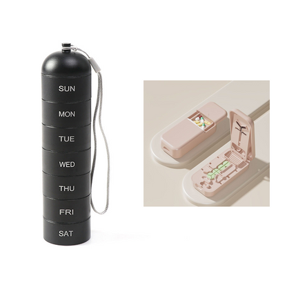 7-Day Waterproof Portable Aluminum Pill Organizer