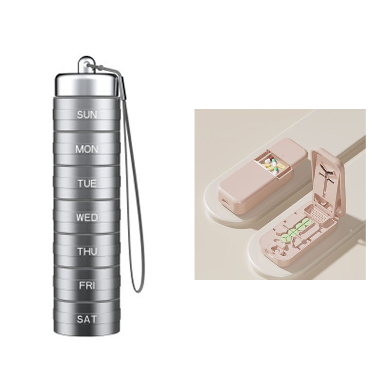 7-Day Waterproof Portable Aluminum Pill Organizer