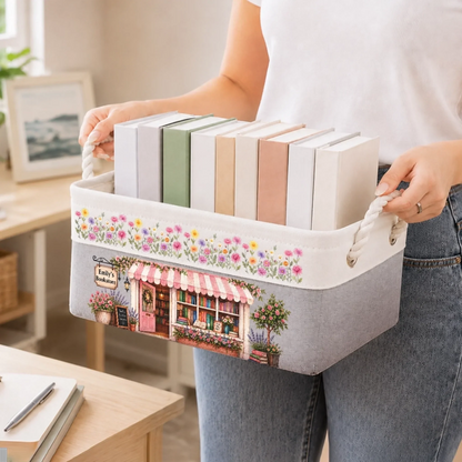 Book Lovers Storage Basket, Cute Reading Corner Decor Gift for Bookworms