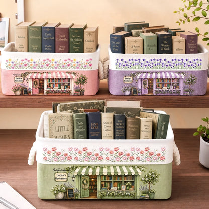 Book Lovers Storage Basket, Cute Reading Corner Decor Gift for Bookworms