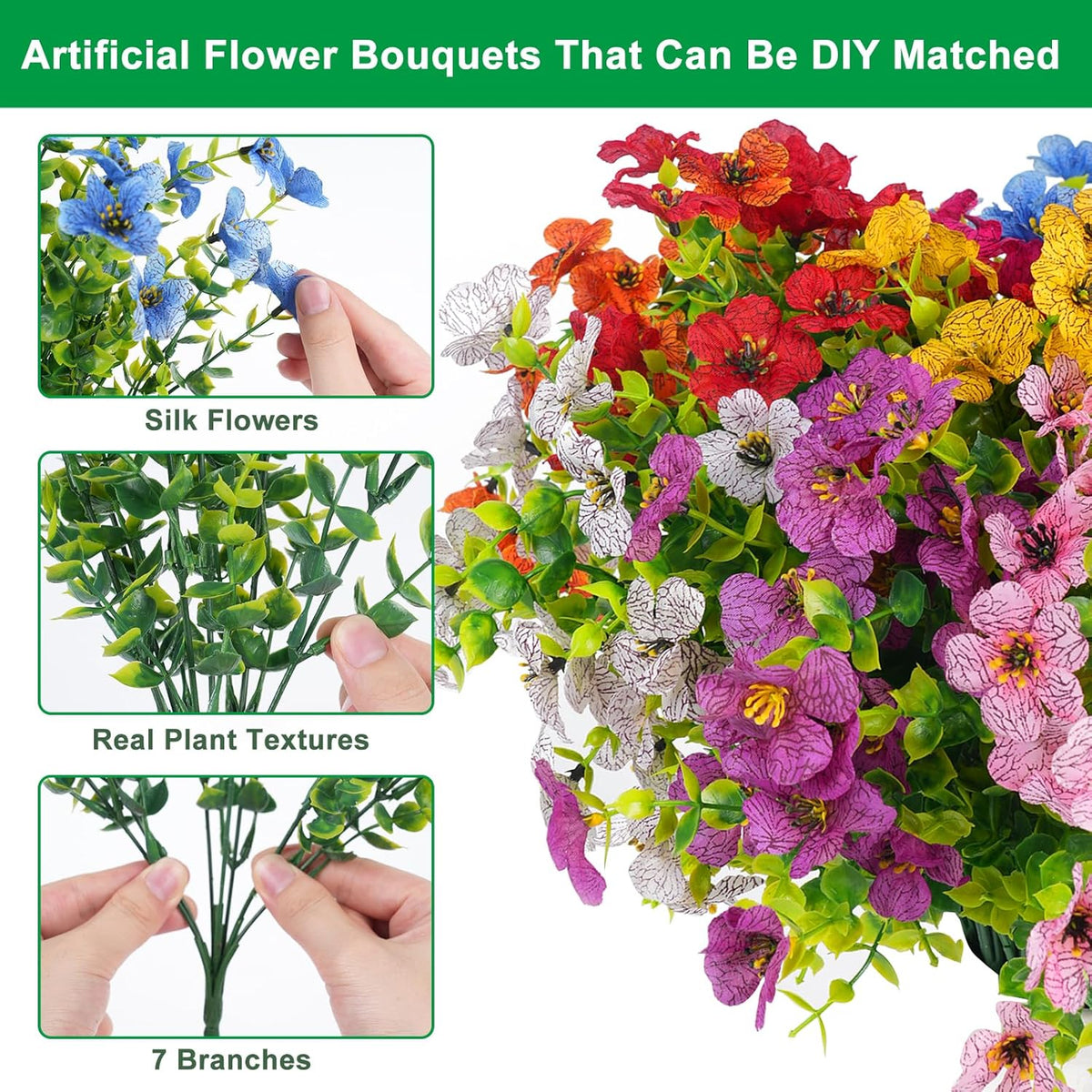 💐🌸Last Day Sale 49% OFF💐 UV Resistant Colorful Artificial Flower(With a flower basket)