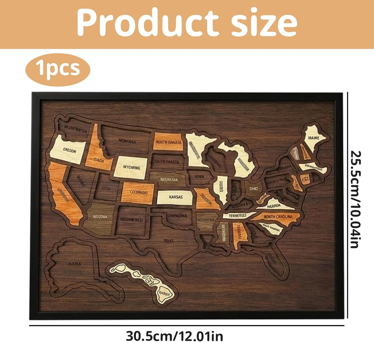 🔥Limited 49% off - USA Wooden Travel Map Puzzle for Adventure Lovers(2026)