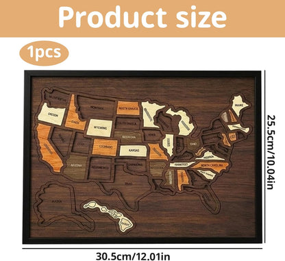 🔥Limited 49% off - USA Wooden Travel Map Puzzle for Adventure Lovers(2026)