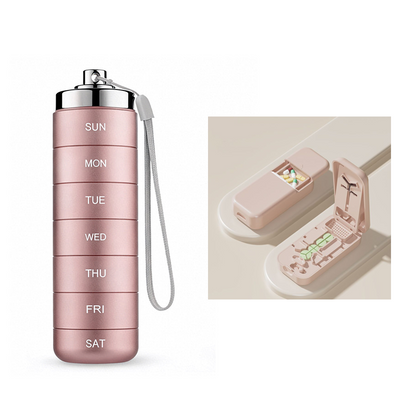 7-Day Waterproof Portable Aluminum Pill Organizer