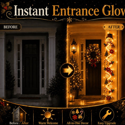 Light-Up Christmas Door Hanger – Warm Holiday Glow for Your Entryway