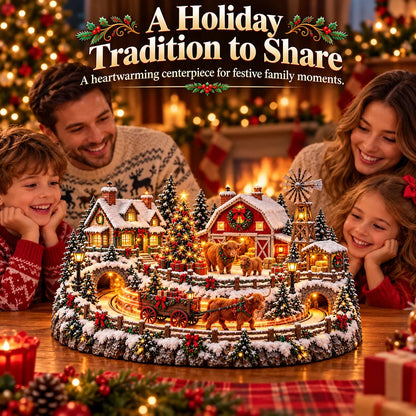 🎁 Highland Cow Christmas Farm Village – Lighted Farmhouse Holiday Décor 🎄