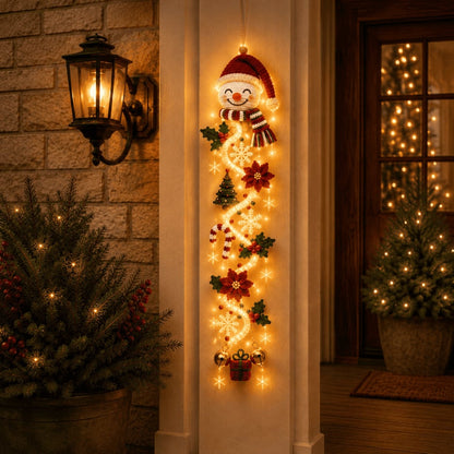 Light-Up Christmas Door Hanger – Warm Holiday Glow for Your Entryway