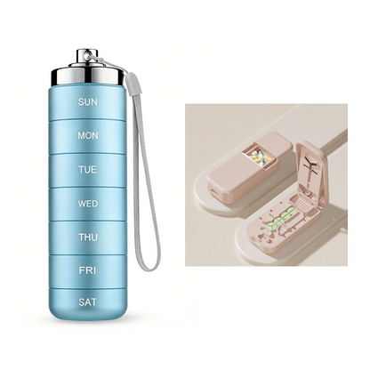 7-Day Waterproof Portable Aluminum Pill Organizer