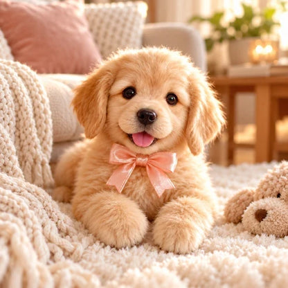 🎄 49% OFF – Golden Buddy™ Realistic  Golden Retriever Puppy