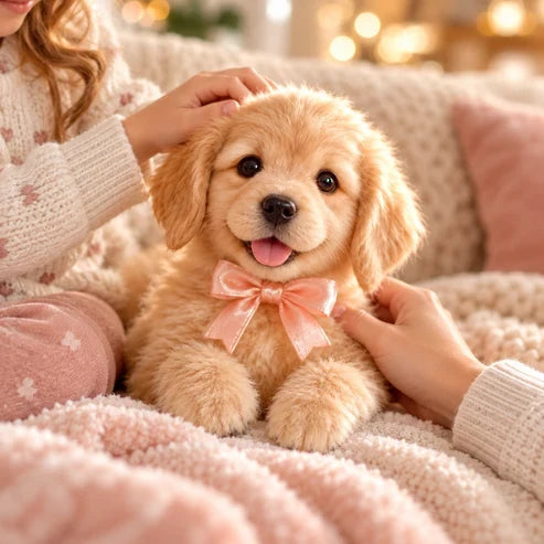🎄 49% OFF – Golden Buddy™ Realistic  Golden Retriever Puppy