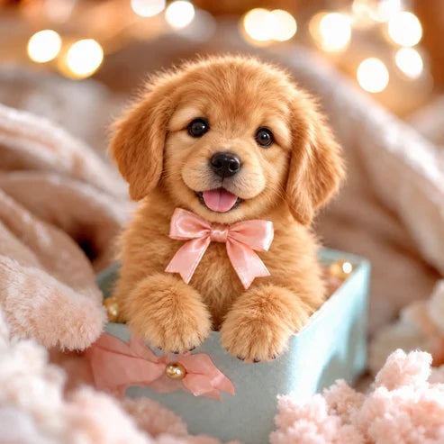 🎄 49% OFF – Golden Buddy™ Realistic  Golden Retriever Puppy