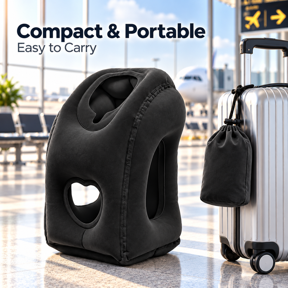 ✈️ Inflatable Airplane Sleep Pillow – Sleep Better on Every Flight😴