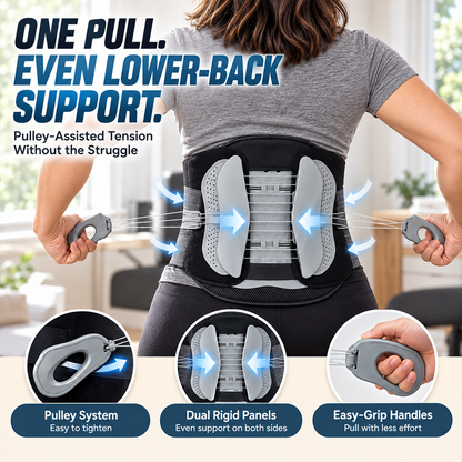 🔥 LAST DAY 50% OFF🛡️ Pulley Lumbar Support Brace – Adjustable Lower Back Support with Dual Rigid Panels