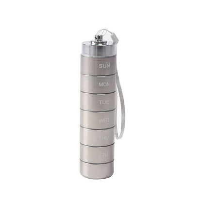 7-Day Waterproof Portable Aluminum Pill Organizer